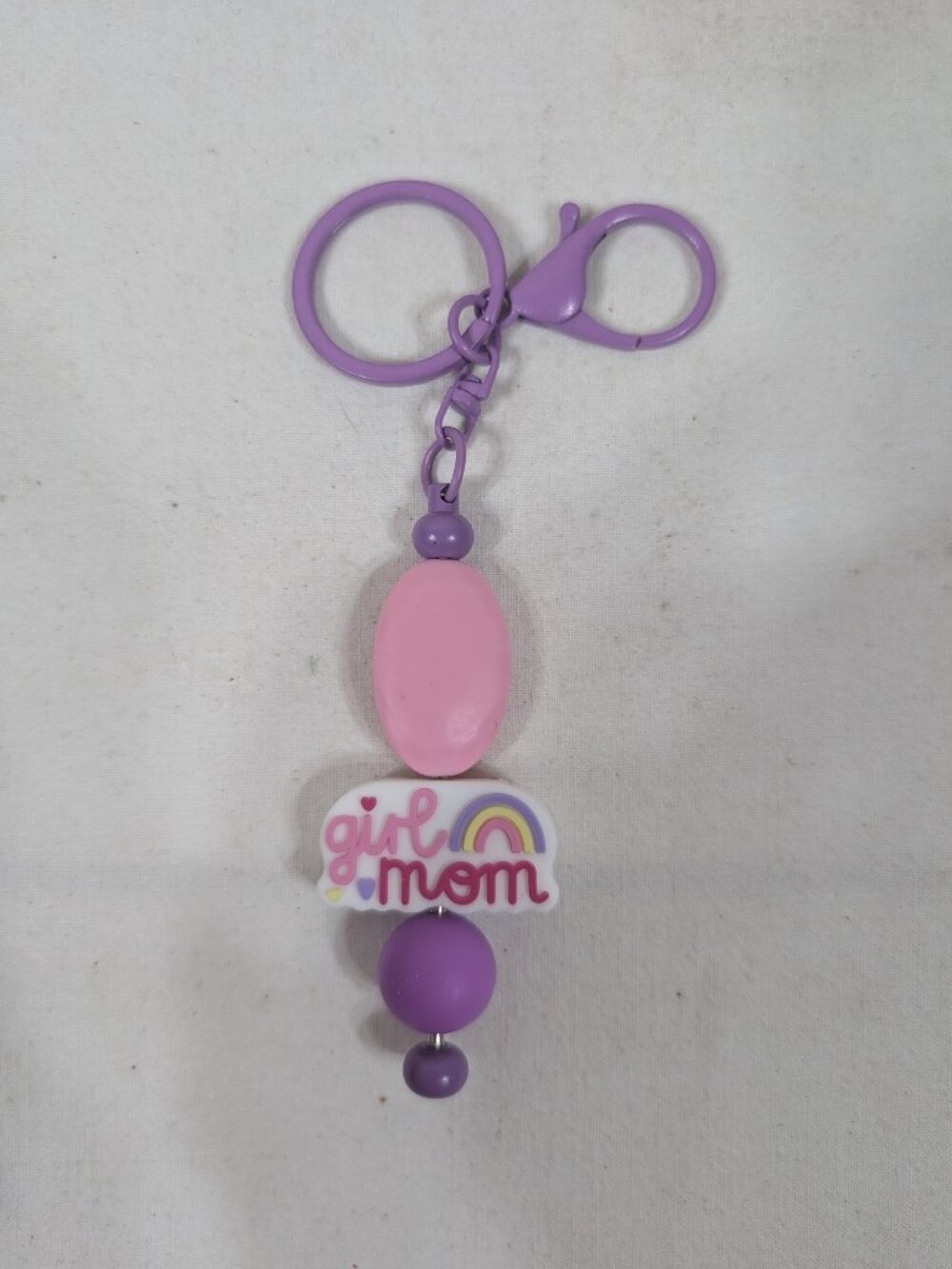 Girl Mom Pink & Purple Keychain